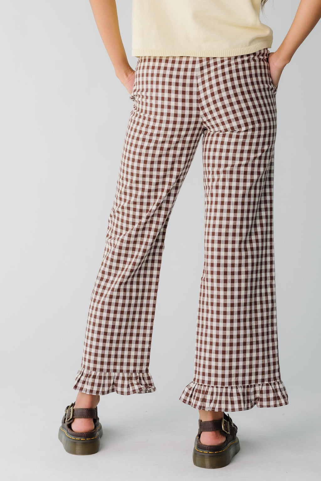Reisehose mit Gingham-Karo