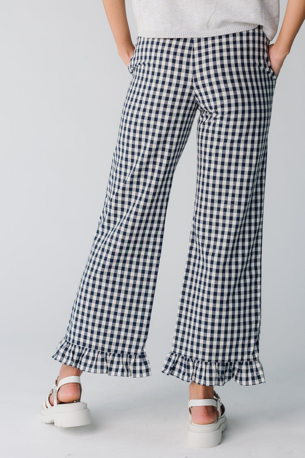 Reisehose mit Gingham-Karo