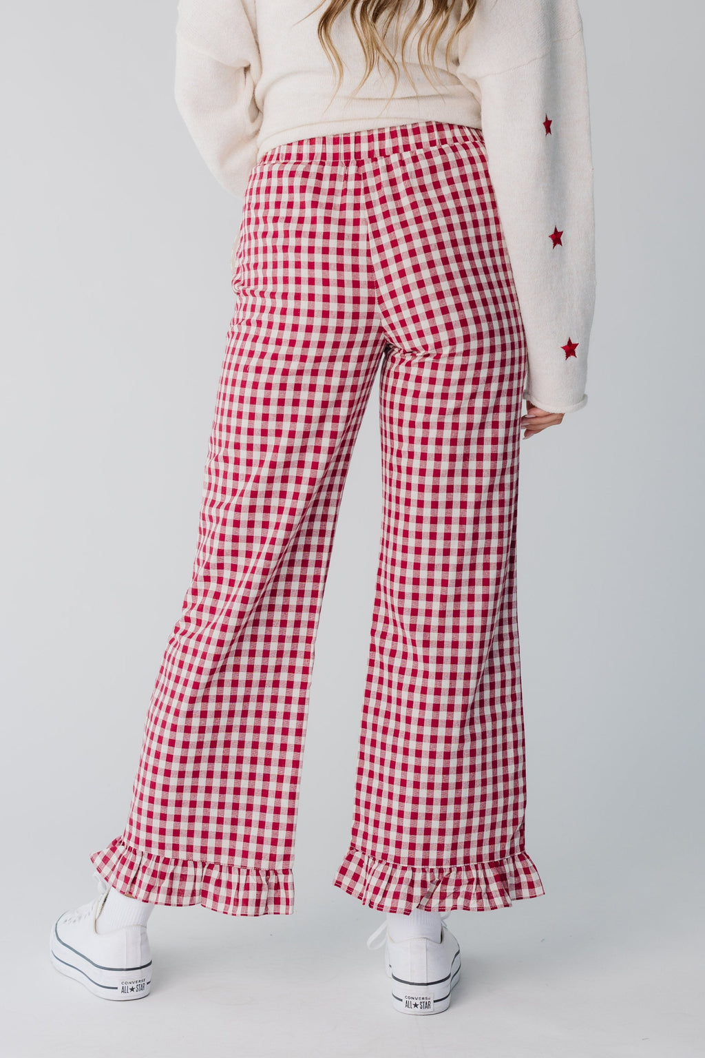 Reisehose mit Gingham-Karo