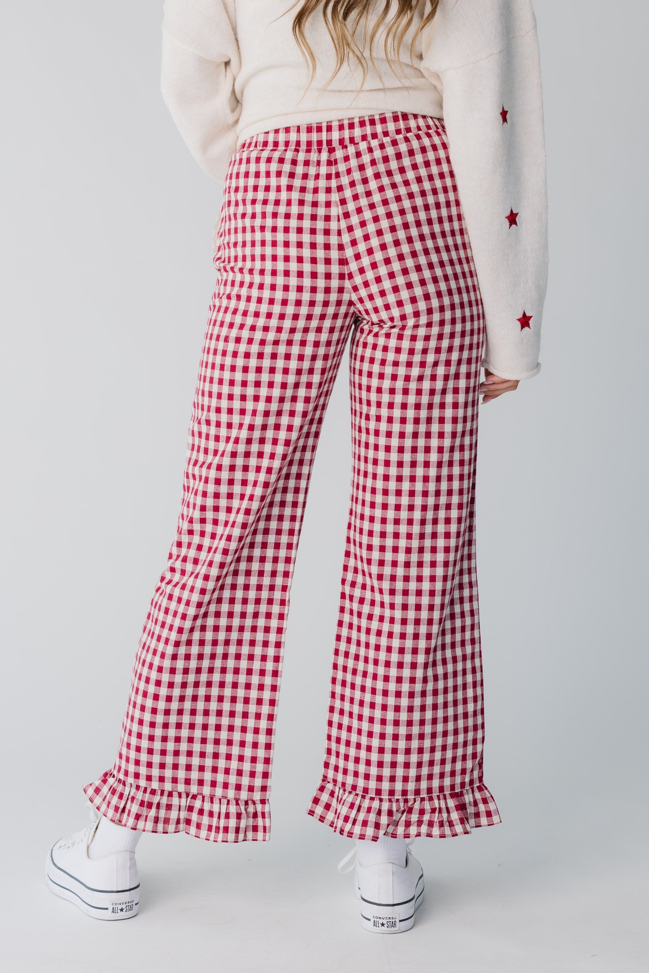 Reisehose mit Gingham-Karo