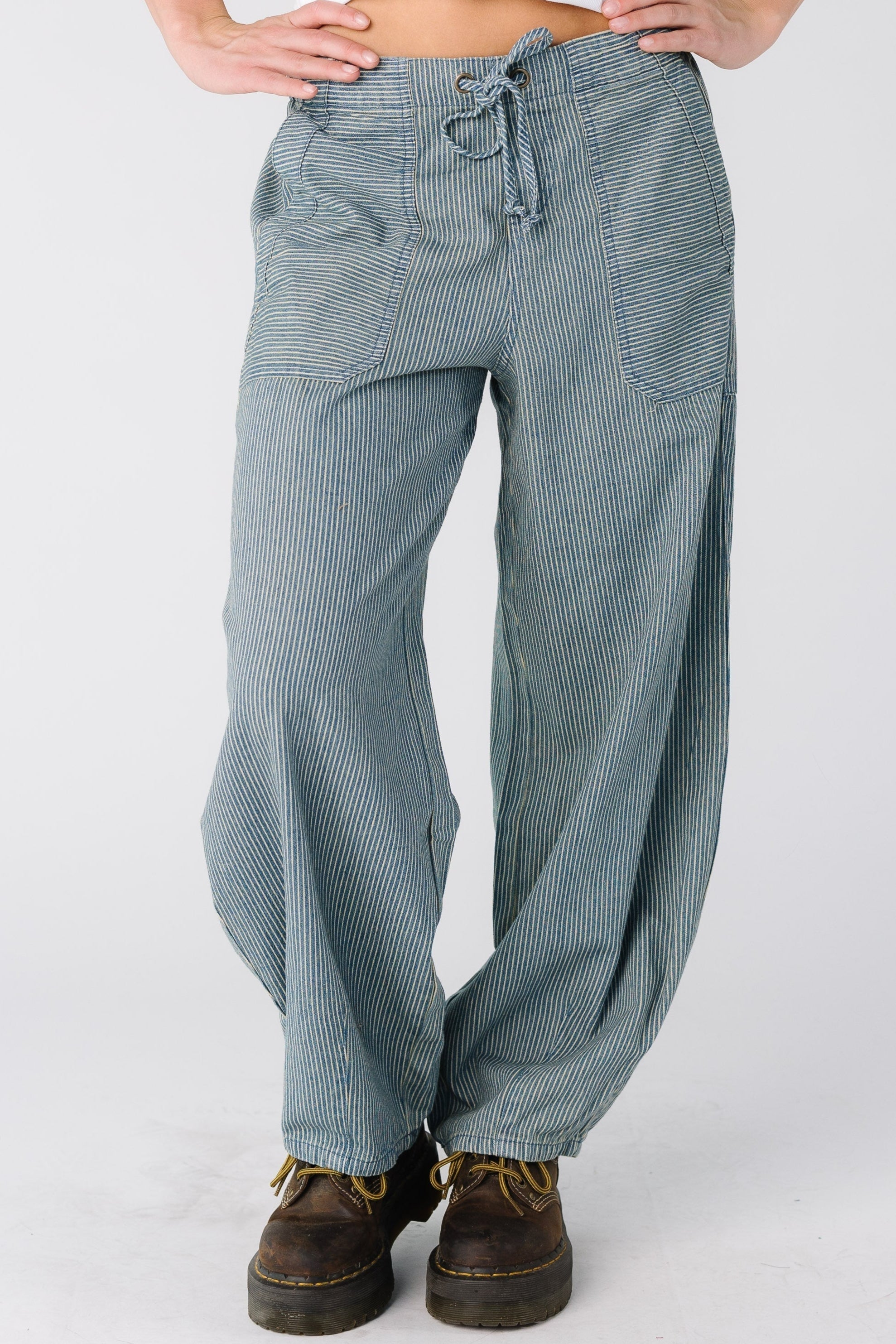Atlantis Streifen-Denim-Fallschirmhose