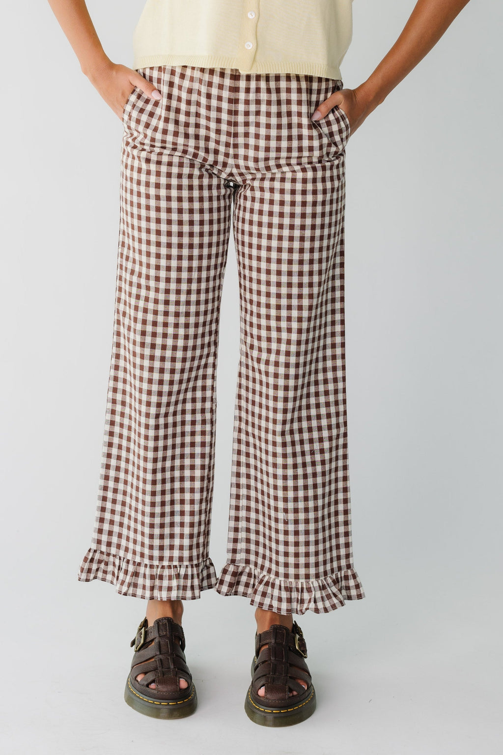 Reisehose mit Gingham-Karo