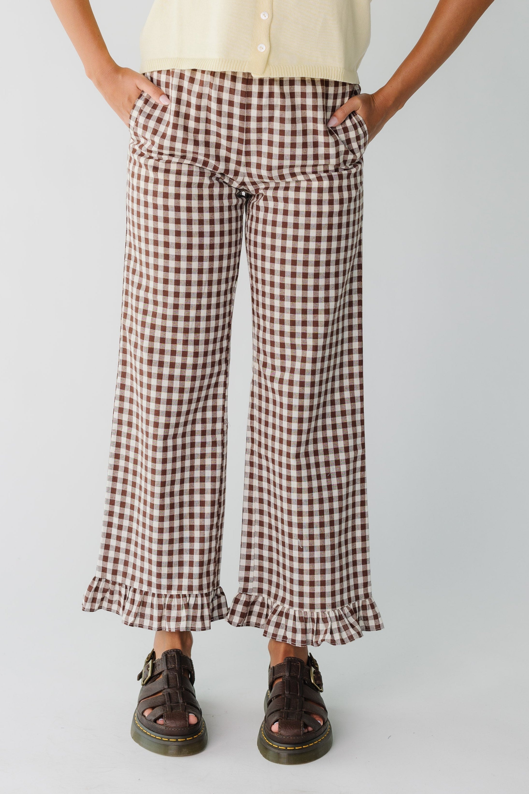 Reisehose mit Gingham-Karo