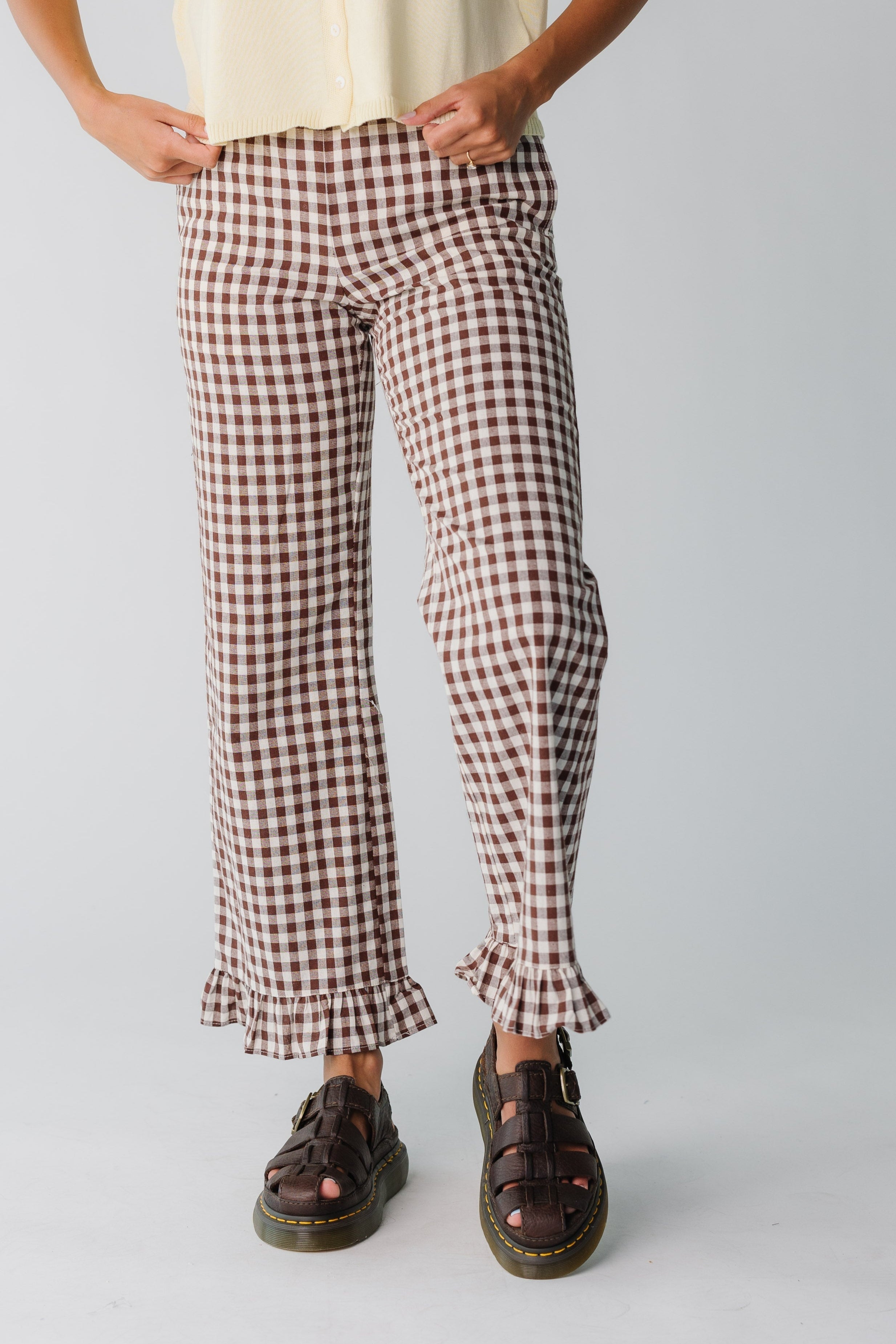 Reisehose mit Gingham-Karo